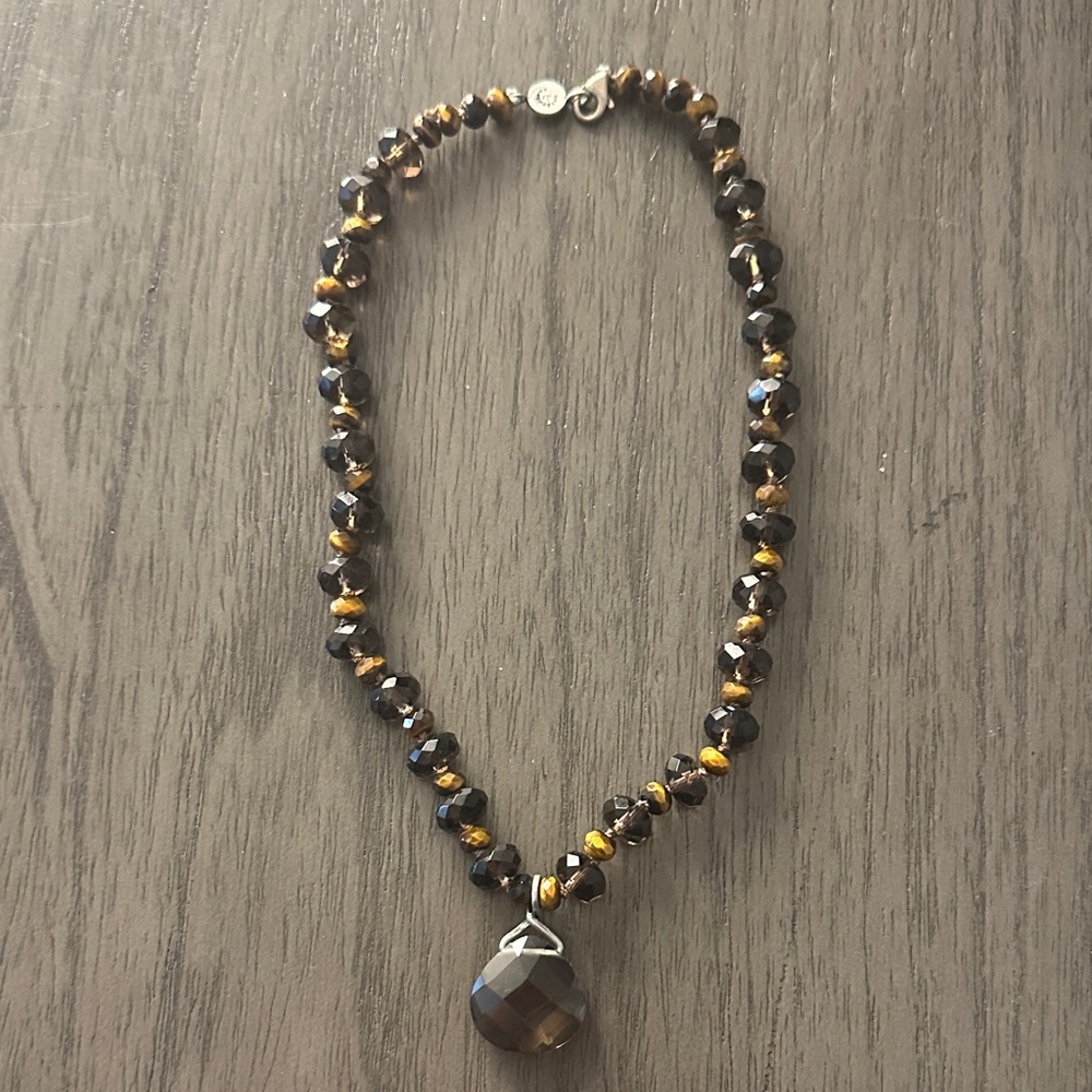 Elegant Brown Beaded Necklace